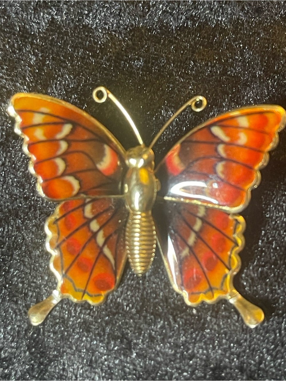 Vintage metal butterfly brooch